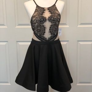 City Triangles Black/Tan Cocktail Dress
